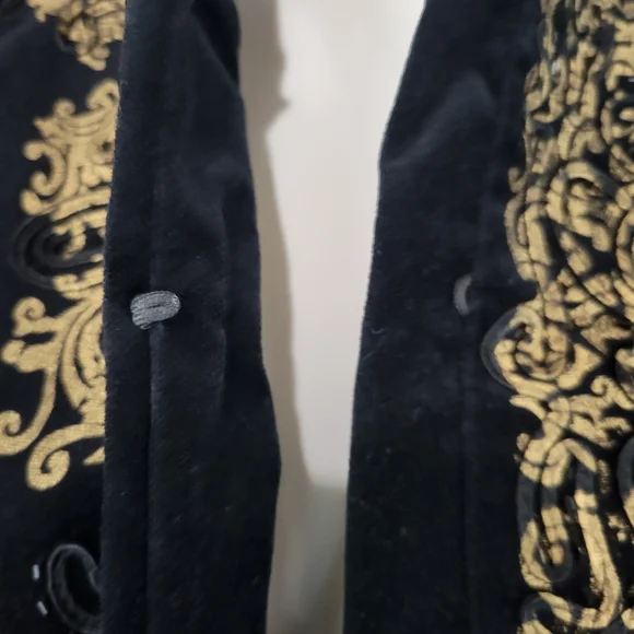 NWT Reba Silver Lining Black Velvet Blazer Size Small